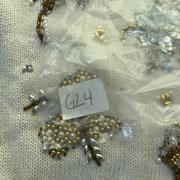 Vintage Claudia D. Cream Embellished Vest Large - Picture 8 of 8